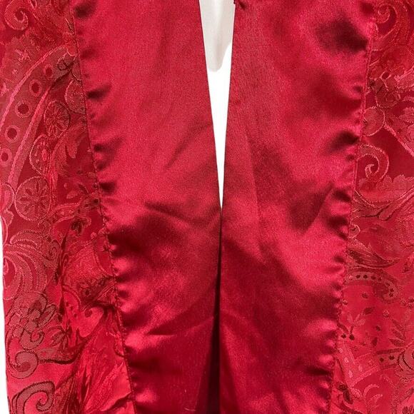Victorias Secret Gold Label Vintage Red Satin Floral Sleepwear Lounge Robe O/S - Picture 5 of 16